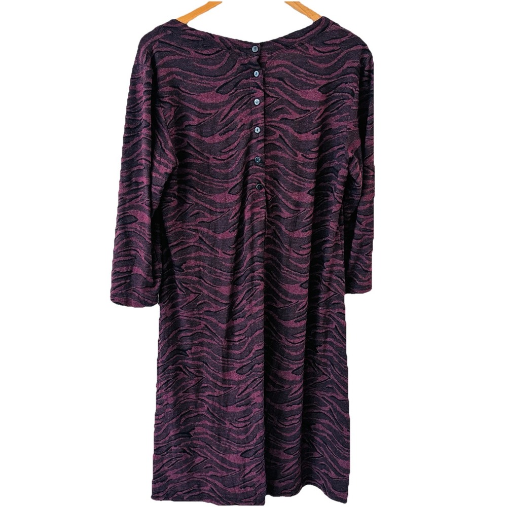 Cut‎ Loose Oversized Dress Size XL Purple Animal Print Abstract Artsy USA - Picture 2 of 9
